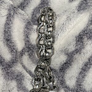 Silver Skull Chain Bracelet